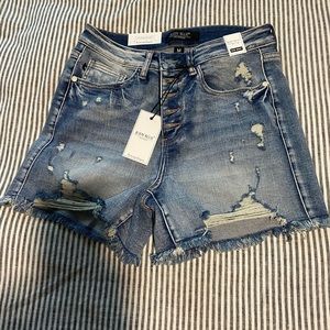 Judy Blue Button Fly Destroyed Shorts